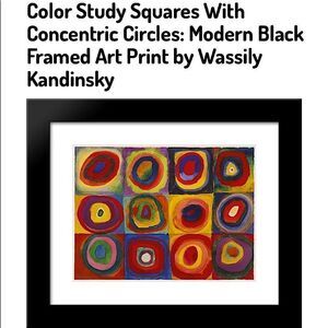 Concentric Circles Color Study Kandinsky Framed Abstract Art Print 12x16”